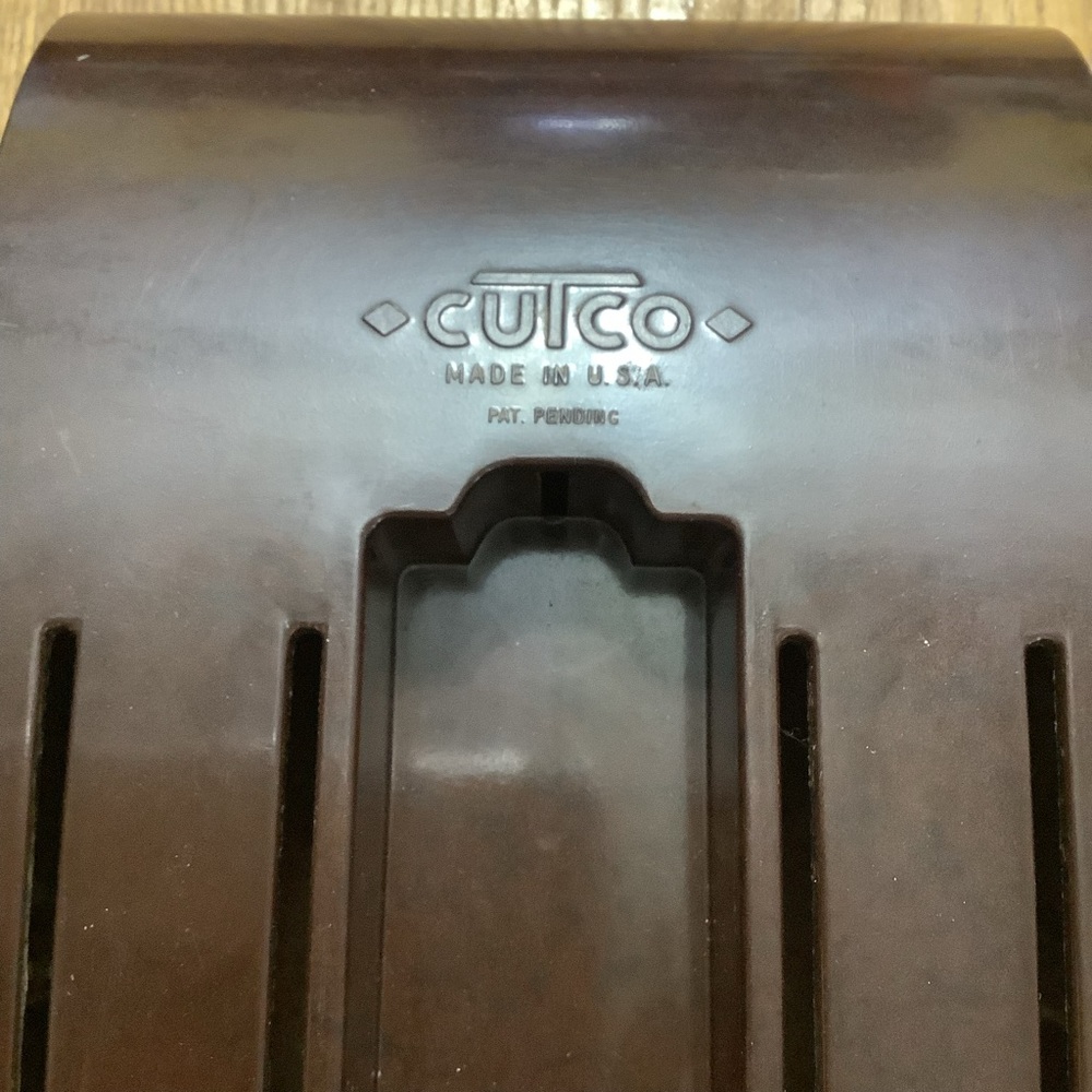 Vintage Cutco Brown 6 Slot Knife Utensil Holder Block Wall or In Drawer Bakelite - Picture 3 of 5
